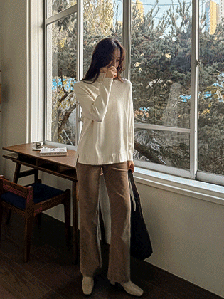 多里安半领针织衫