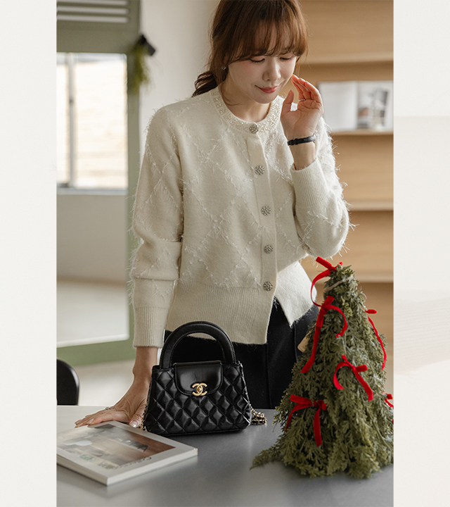 阿黛尔珍珠流苏开衫