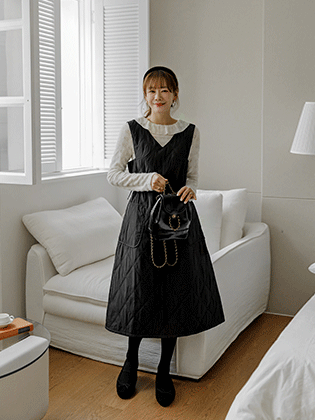 Miel 绗缝细绳连体衣