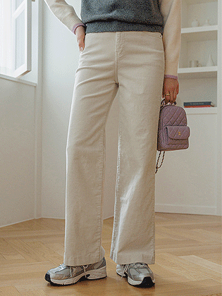 伯恩灯芯绒阔腿裤