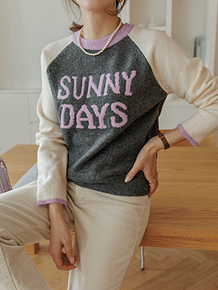 阳光色块羊毛针织衫