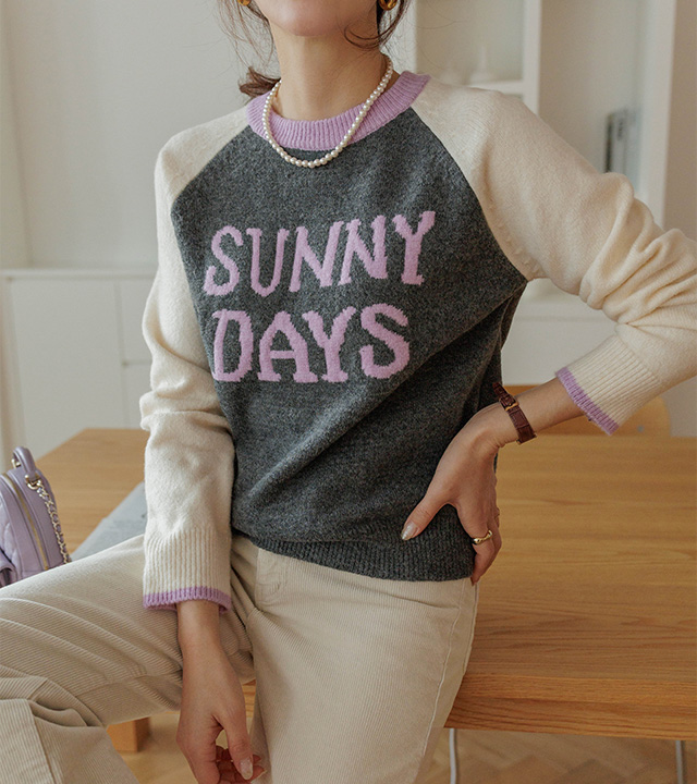 阳光色块羊毛针织衫