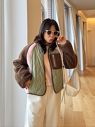 Curly Pogle 混色绗缝套头衫 