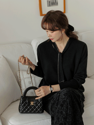 安吉拉串珠领带针织 