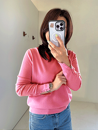 袖口纽扣圆针织