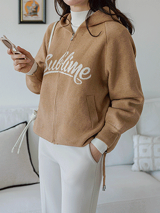 烘焙连帽针织拉链 