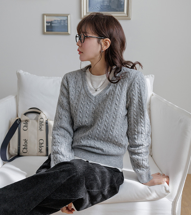 邦妮麻花针织衫（2 种款式：圆领/V 领）