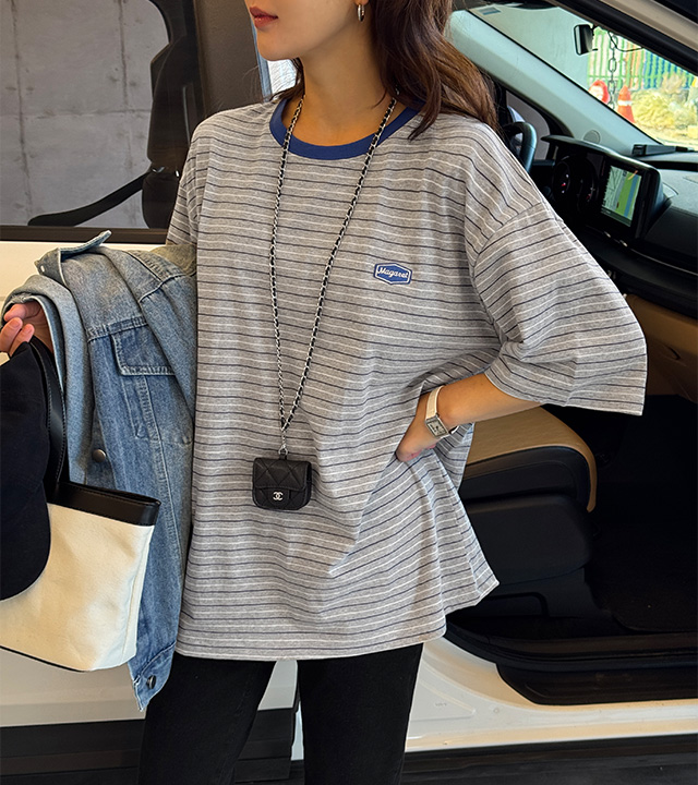 玛格丽特条纹短袖T恤