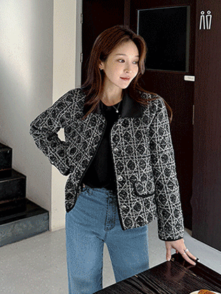 Bert 缎面领粗花呢羊毛夹克