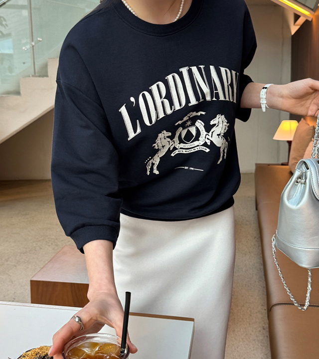 公路印花七分袖卫衣