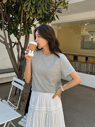 亮面丝绸短袖T恤  