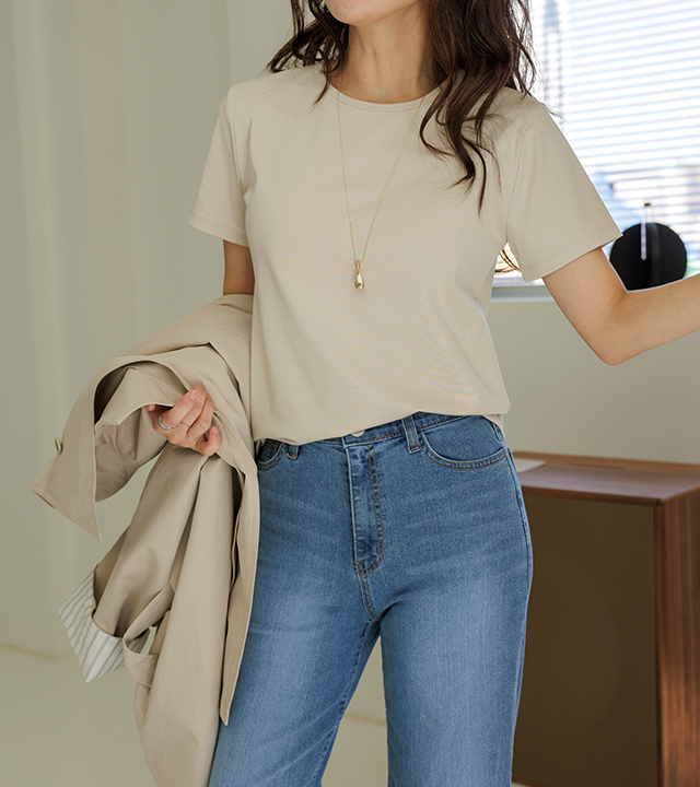 亮面丝绸短袖T恤  