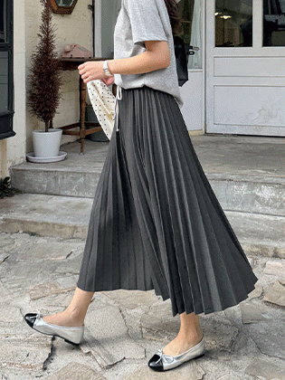 René撞色百褶裙