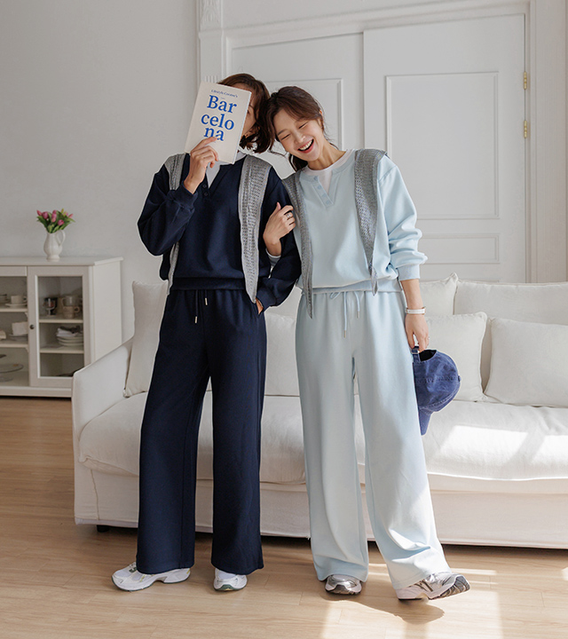 亨利叠穿卫衣裤套装（含披肩）