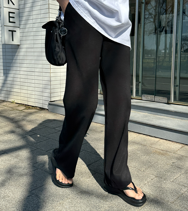 弹力紧身松紧腰裤