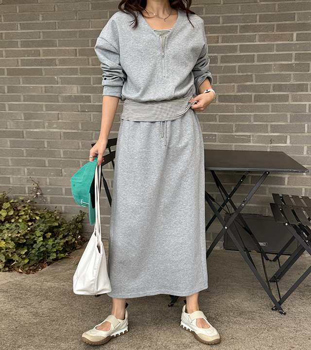 舒适叠层半身裙套装