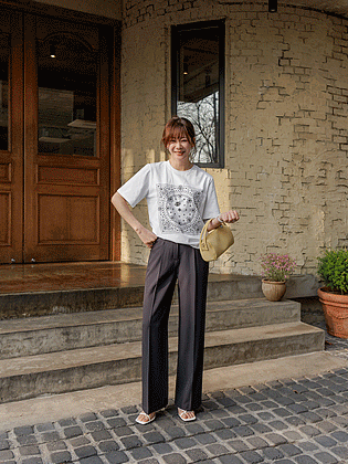 佩斯利花纹短袖T恤