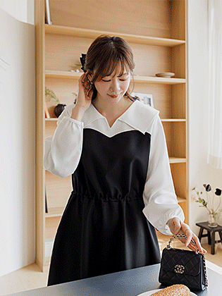 夏洛特撞色连衣裙