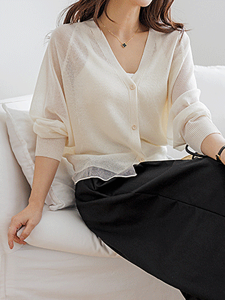 雪莉透视薄纱开衫