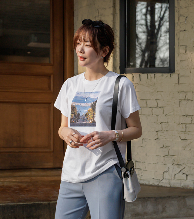 城镇印花短袖T恤