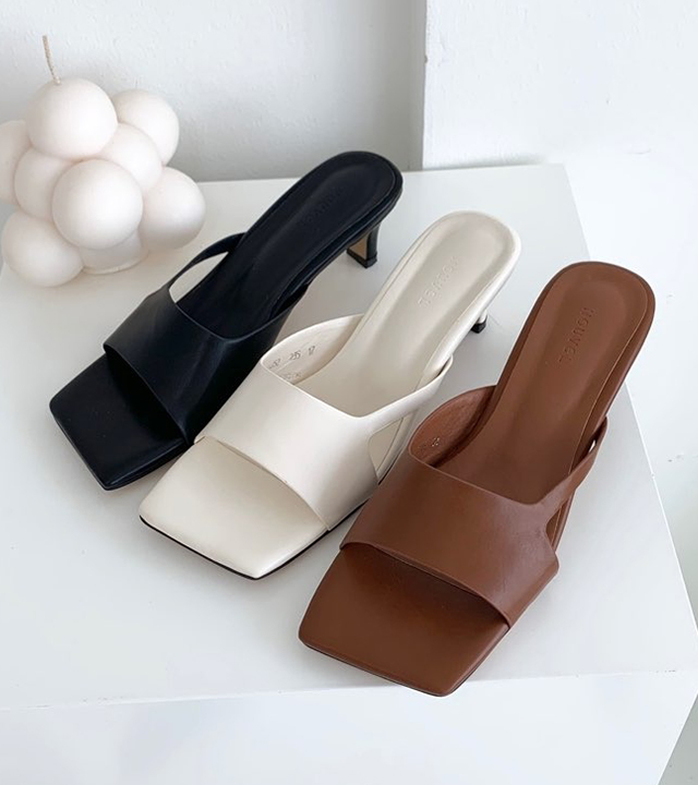 Kinel 方形拖鞋跟