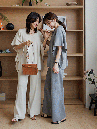 博古姆披肩针织套装