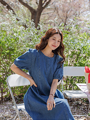 Jamie Puff 牛仔连衣裙