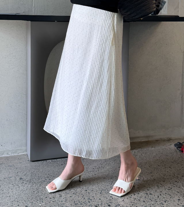 贝琳迷你圆点褶皱裙