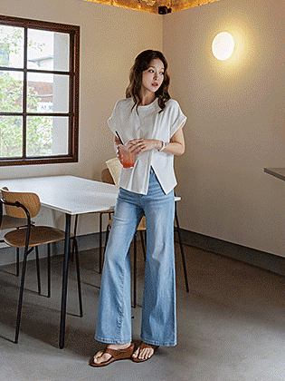 清新喇叭牛仔裤