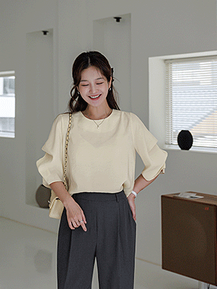 Elena Tencel 泡泡袖衬衫 