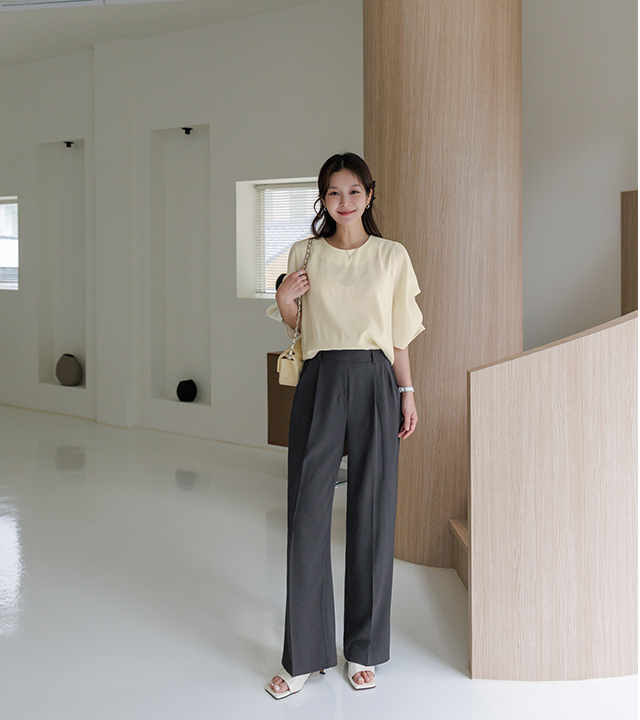 Elena Tencel 泡泡袖衬衫 