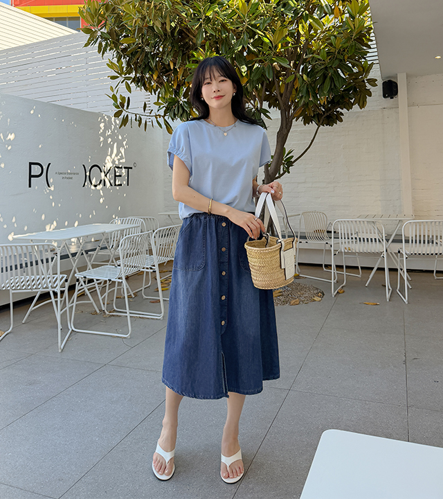 Faye Wood 纽扣牛仔裙