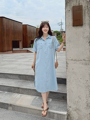 Willow 短袖牛仔连衣裙