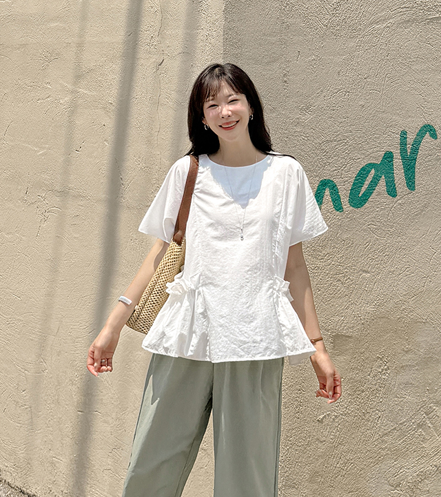 Enne Washa 平行绉缝口袋衬衫