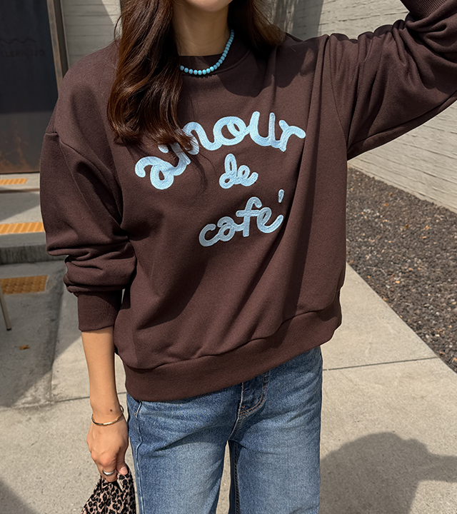 De Cafe 链式刺绣卫衣