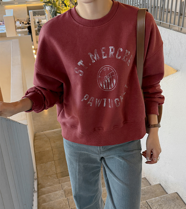 Merci 水洗字母卫衣