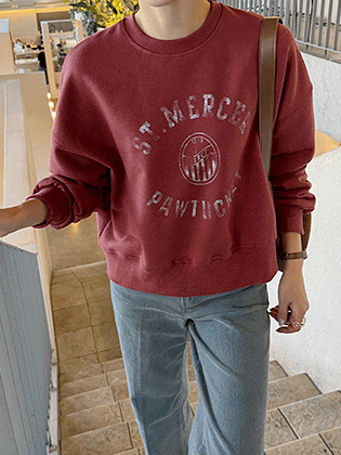 Merci 水洗字母卫衣